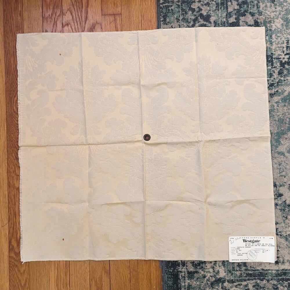 Vintage Westgate Chatwick Damask Cotton Fabric Sample Panel